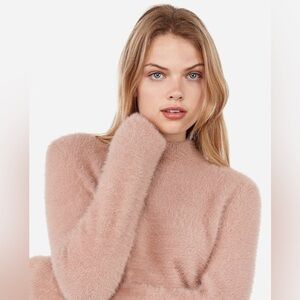 Express X Negin Mirsaleh fuzzy Sweater in MOCHA. NWT